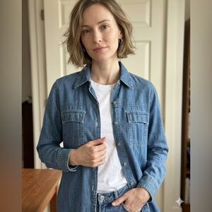 Faded Glory Light Blue Denim Shirt Jacket